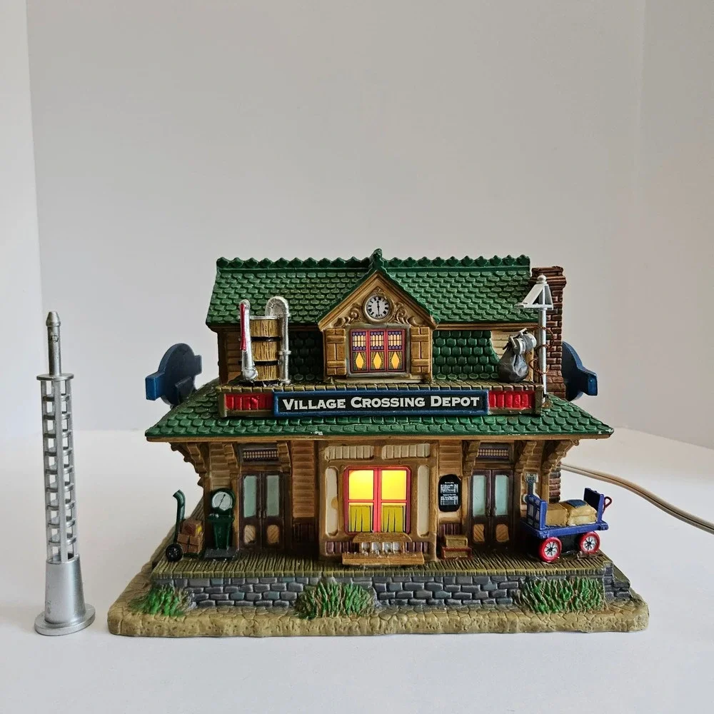 Lemax Signature Collection Village Crossing Depot Illuminated Train Station Box
